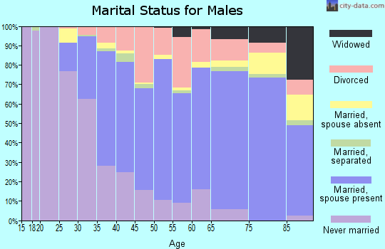 Zip code 61032 marital status for males