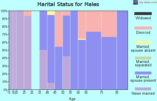 Zip code 61038 marital status for males