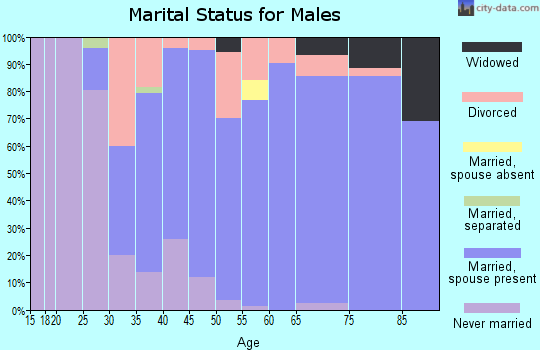Zip code 61046 marital status for males