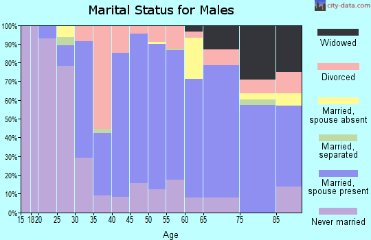 Zip code 61053 marital status for males
