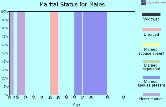 Zip code 61057 marital status for males