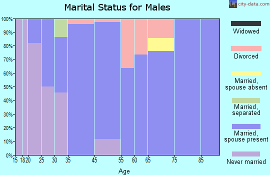 Zip code 61233 marital status for males