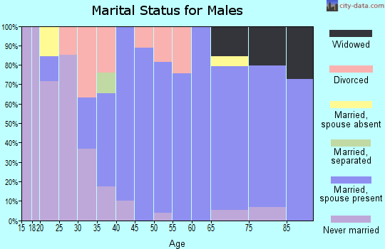 Zip code 61235 marital status for males