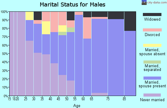 Zip code 61256 marital status for males
