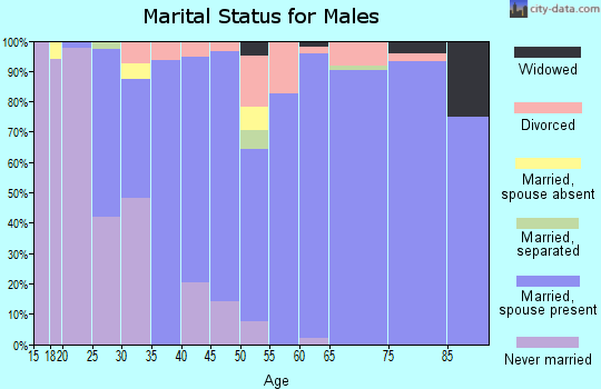 Zip code 61275 marital status for males