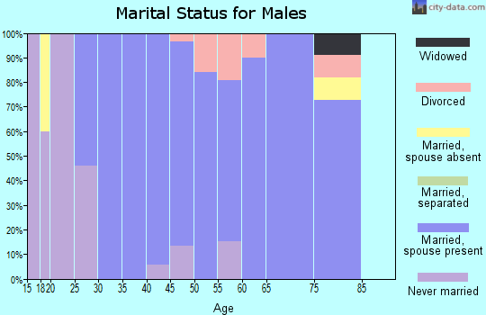 Zip code 61279 marital status for males