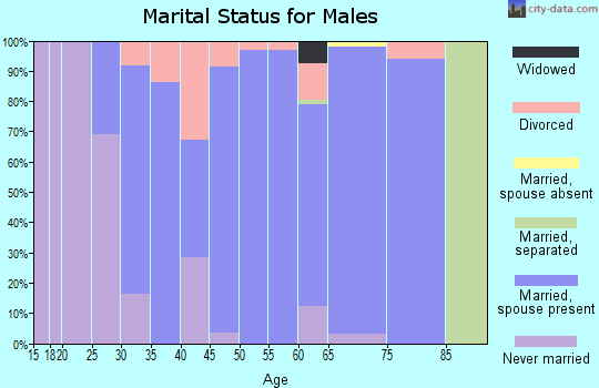 Zip code 61281 marital status for males