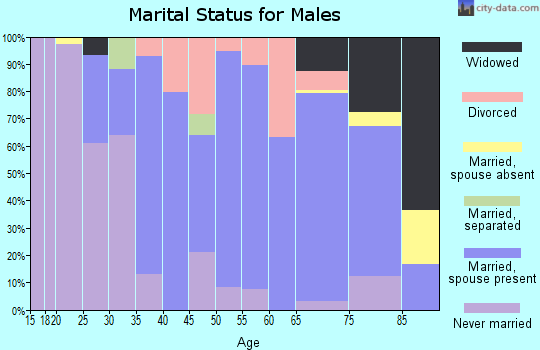 Zip code 61342 marital status for males
