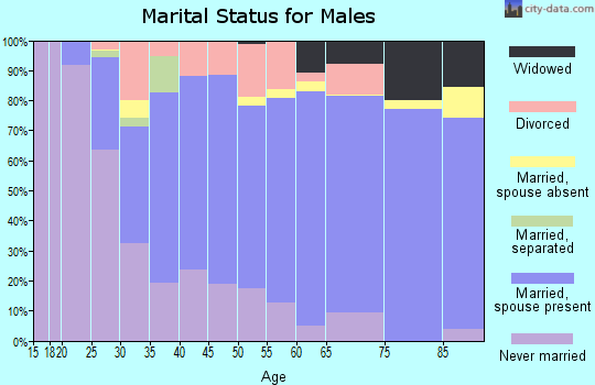 Zip code 61364 marital status for males