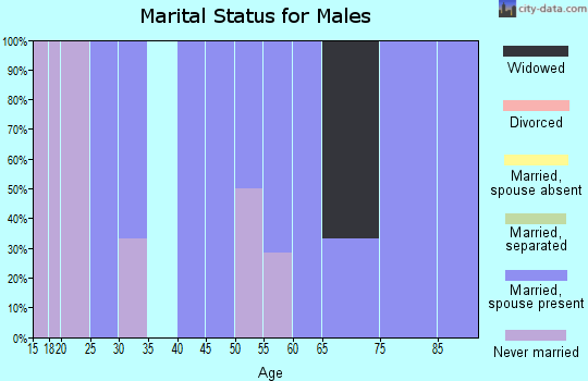 Zip code 61372 marital status for males