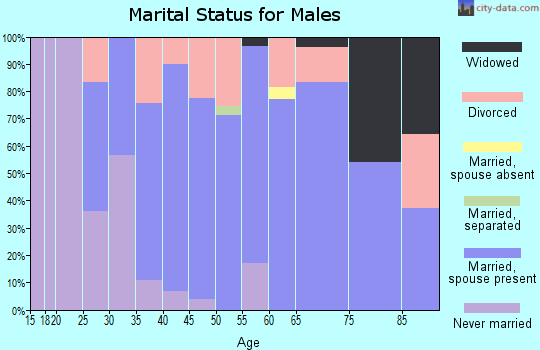 Zip code 61427 marital status for males