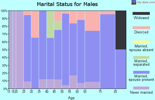 Zip code 61438 marital status for males