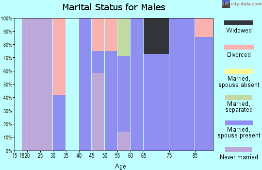 Zip code 61460 marital status for males