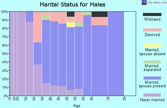 Zip code 61488 marital status for males