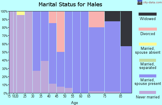 Zip code 61489 marital status for males