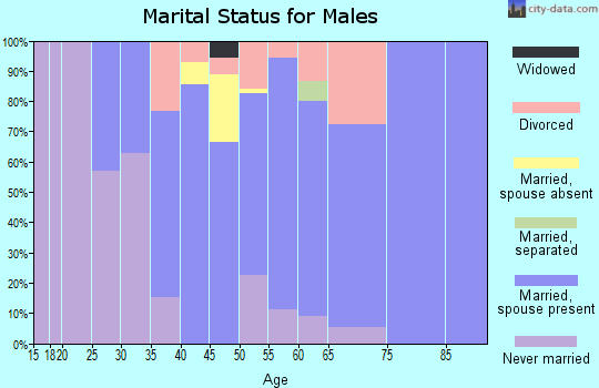 Zip code 61490 marital status for males