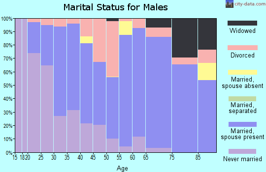 Zip code 61523 marital status for males