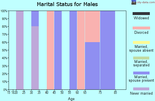 Zip code 61543 marital status for males