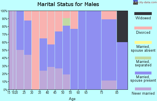 Zip code 61563 marital status for males