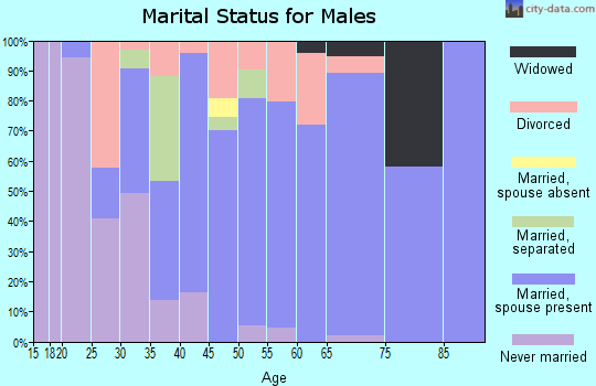 Zip code 61565 marital status for males