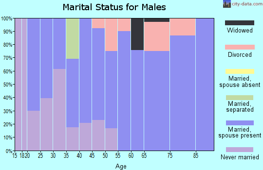 Zip code 61572 marital status for males