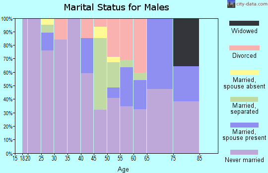 Zip code 61602 marital status for males