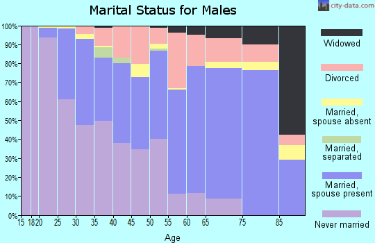 Zip code 61604 marital status for males