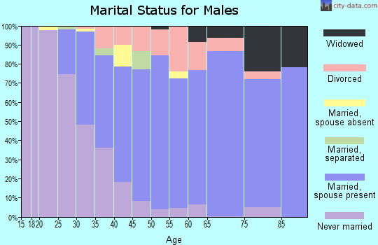Zip code 61607 marital status for males