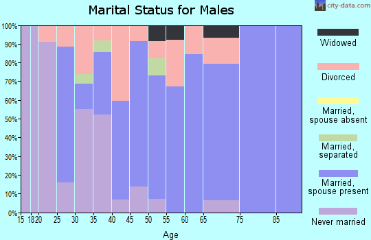 Zip code 61610 marital status for males