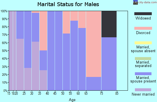Zip code 61721 marital status for males