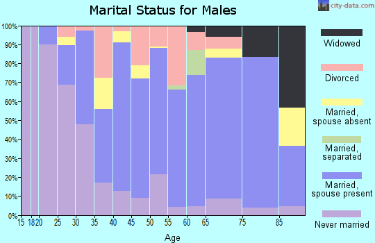 Zip code 61727 marital status for males