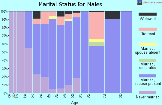 Zip code 61753 marital status for males