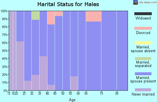 Zip code 61754 marital status for males