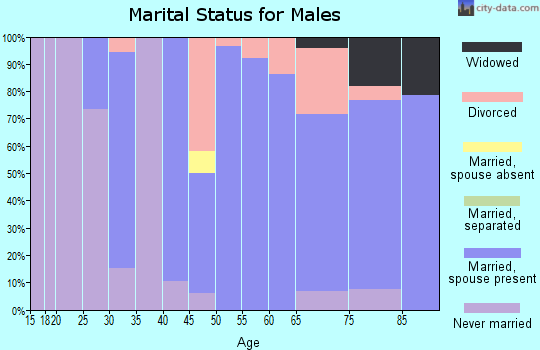 Zip code 61759 marital status for males