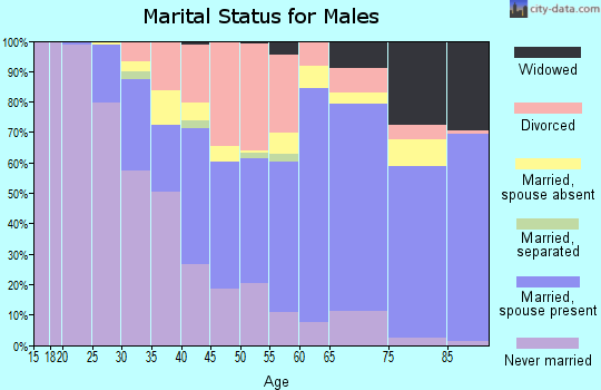Zip code 61764 marital status for males