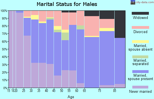 Zip code 61802 marital status for males