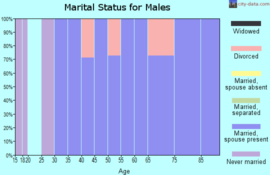 Zip code 61810 marital status for males