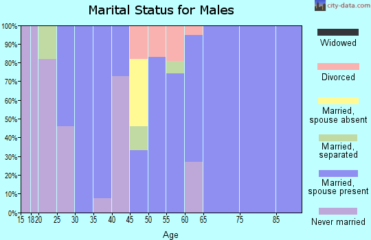 Zip code 61814 marital status for males