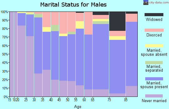 Zip code 61821 marital status for males