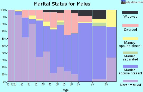 Zip code 61834 marital status for males