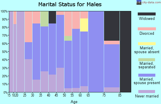 Zip code 61842 marital status for males