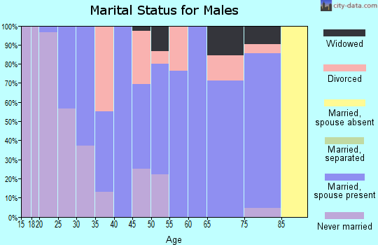 Zip code 61854 marital status for males