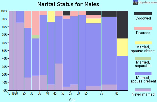 Zip code 61856 marital status for males