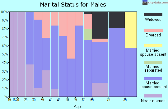 Zip code 61882 marital status for males