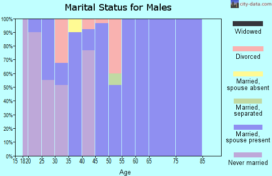 Zip code 61925 marital status for males