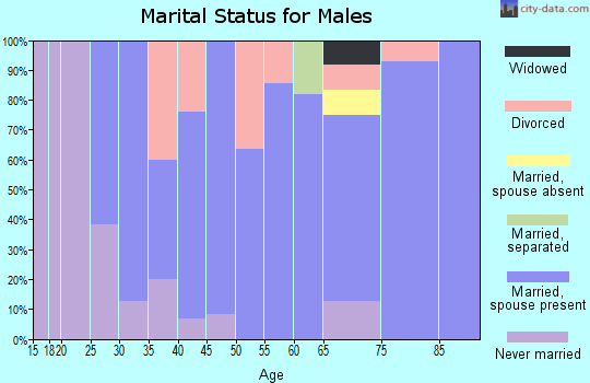 Zip code 61929 marital status for males