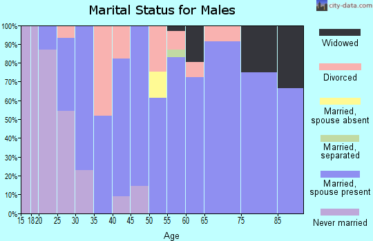 Zip code 61957 marital status for males