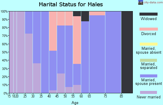 Zip code 62006 marital status for males