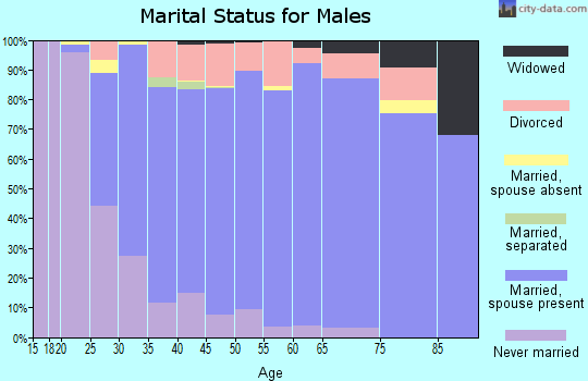 Zip code 62025 marital status for males