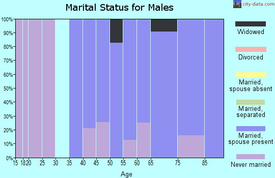 Zip code 62036 marital status for males